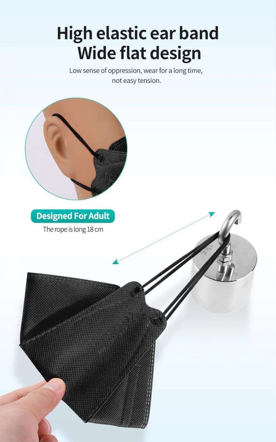 FFP2 N95 P2 Safety mask for respiratory protection against micro dust and vapors