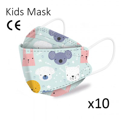 Green power kn95 mask Child CE Certified Black Korean Fish Cartoon 3D Boys Girls kids children face mask kf94 aussie koala lama rabbit